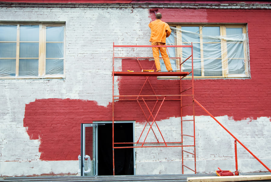 Commercial building facade repaint with fresh weather-resistant coating — Greater Philadelphia exterior painting contractor
