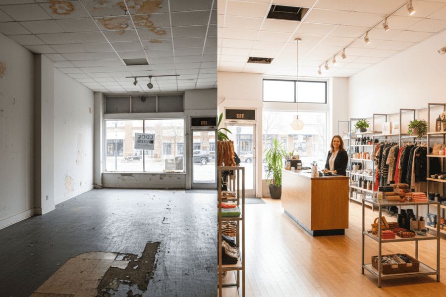 Tenant leaving poorly maintained West Chester retail space leading to vacancy and turnover costs